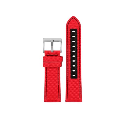 LMPVPDGADZ Nylon-Uhrenarmband passend for Seiko Nr. 5 Street Overlord Limited Edition SRPF23 SRPF24 SRPF19K1/SRPF20K1 Nylon-Unterseite(Red sk) von LMPVPDGADZ