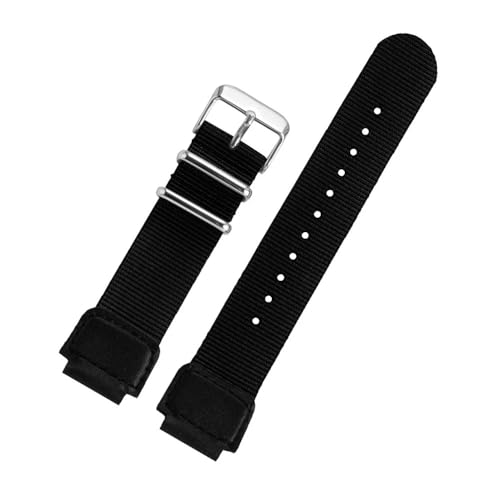 LMPVPDGADZ Nylonband 18mm passend for Casio 3299 AE-1200 1100 A158/159 Student elektronische Uhr Männer Sport Armband Armband(Black) von LMPVPDGADZ