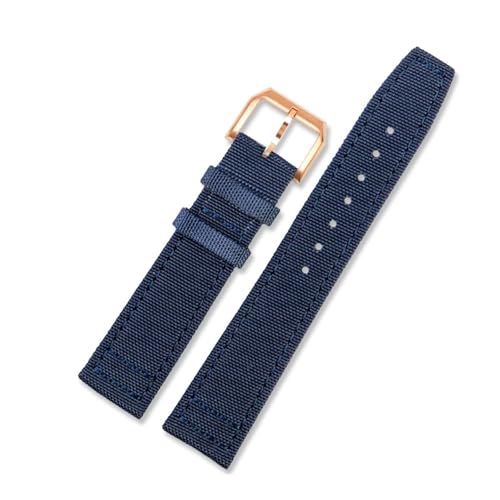 LMPVPDGADZ Nylonband passend for IWC Portugieser Pilot Serie 20mm 21mm 22mm Armbanduhren Band Canvas Armband Schwarz Blau Grün(Blue rk,22mm) von LMPVPDGADZ