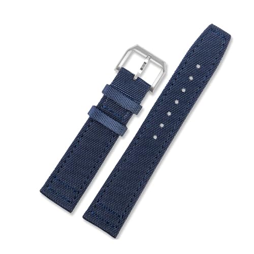 LMPVPDGADZ Nylonband passend for IWC Portugieser Pilot Serie 20mm 21mm 22mm Armbanduhren Band Canvas Armband Schwarz Blau Grün(Blue sk,20mm) von LMPVPDGADZ