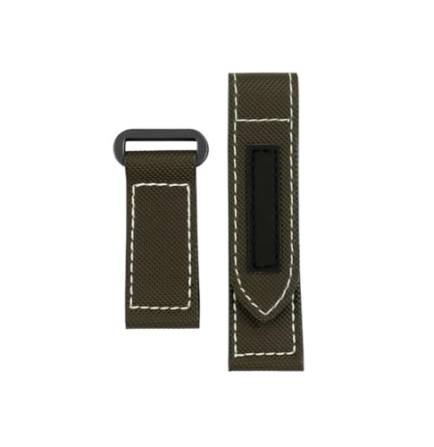 LMPVPDGADZ PAM01118 PAM01119 Carbon Fiber Nylon Uhr Band Fit for Panerai Leinwand Leder Armband Handgelenk Band Männer Zubehör 24(Army green bk) von LMPVPDGADZ