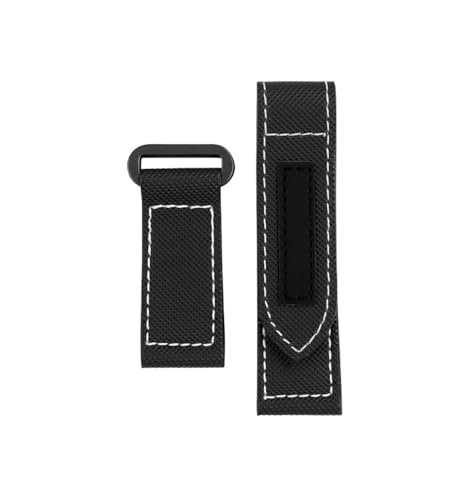 LMPVPDGADZ PAM01118 PAM01119 Carbon Fiber Nylon Uhr Band Fit for Panerai Leinwand Leder Armband Handgelenk Band Männer Zubehör 24(Black bk) von LMPVPDGADZ