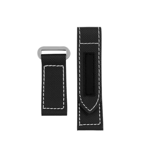 LMPVPDGADZ PAM01118 PAM01119 Carbon Fiber Nylon Uhr Band Fit for Panerai Leinwand Leder Armband Handgelenk Band Männer Zubehör 24(Black sk) von LMPVPDGADZ