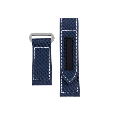 LMPVPDGADZ PAM01118 PAM01119 Carbon Fiber Nylon Uhr Band Fit for Panerai Leinwand Leder Armband Handgelenk Band Männer Zubehör 24(Blue sk) von LMPVPDGADZ