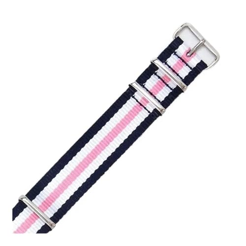LMPVPDGADZ Passend for Daniel, passend for Wellington, passend for Tissot, passend for Rolex Water Ghost, passend for Citizen, passend for Seiko, elastisches Nylon-Uhrenarmband, 18 20 22 mm((5)Pink,20 von LMPVPDGADZ
