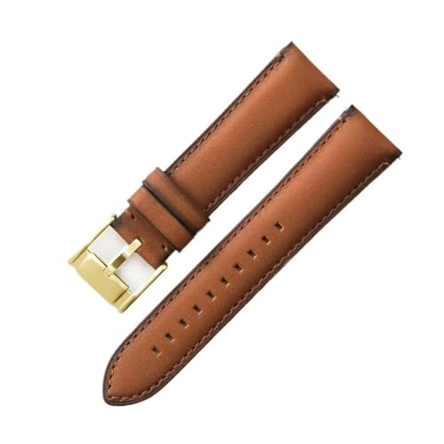 LMPVPDGADZ Passend for Fossil Fs4990 Fs4735 Me3099 Me3052 Fs4813 Q Intelligent Series Leder geruchlos Uhrenarmbänder 22 24 mm(Brown Black-Gold-K8,22mm) von LMPVPDGADZ
