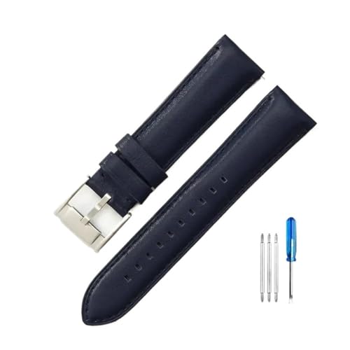 LMPVPDGADZ Passend for Fossil Fs4990 Fs4735 Me3099 Me3052 Fs4813 Q Intelligent Series Leder geruchlos Uhrenarmbänder 22 24 mm(Dark Blue-Steel-K8,24mm) von LMPVPDGADZ