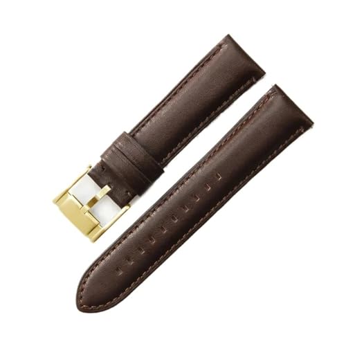 LMPVPDGADZ Passend for Fossil Fs4990 Fs4735 Me3099 Me3052 Fs4813 Q Intelligent Series Leder geruchlos Uhrenarmbänder 22 24 mm(Dark Brown-Gold-K8,22mm) von LMPVPDGADZ