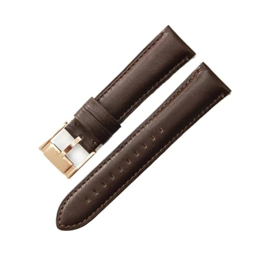 LMPVPDGADZ Passend for Fossil Fs4990 Fs4735 Me3099 Me3052 Fs4813 Q Intelligent Series Leder geruchlos Uhrenarmbänder 22 24 mm(Dark Brown-Rose-K8,22mm) von LMPVPDGADZ