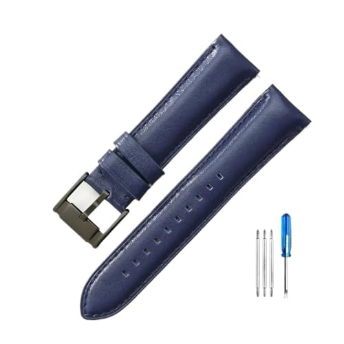 LMPVPDGADZ Passend for Fossil Fs4990 Fs4735 Me3099 Me3052 Fs4813 Q Intelligent Series Leder geruchlos Uhrenarmbänder 22 24 mm(Light Blue-Black-K8,22mm) von LMPVPDGADZ
