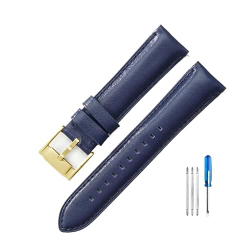 LMPVPDGADZ Passend for Fossil Fs4990 Fs4735 Me3099 Me3052 Fs4813 Q Intelligent Series Leder geruchlos Uhrenarmbänder 22 24 mm(Light Blue-Gold-K8,22mm) von LMPVPDGADZ