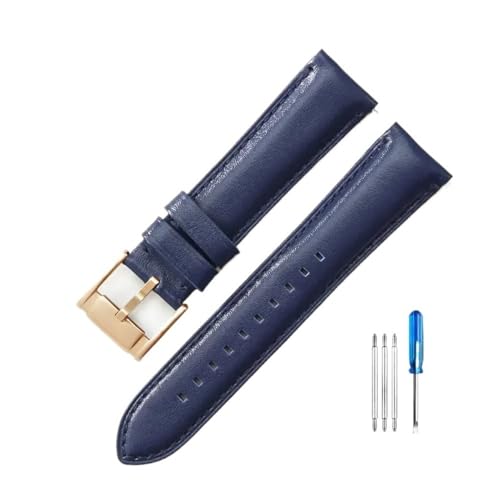 LMPVPDGADZ Passend for Fossil Fs4990 Fs4735 Me3099 Me3052 Fs4813 Q Intelligent Series Leder geruchlos Uhrenarmbänder 22 24 mm(Light Blue-Rose-K8,22mm) von LMPVPDGADZ