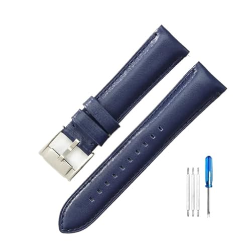 LMPVPDGADZ Passend for Fossil Fs4990 Fs4735 Me3099 Me3052 Fs4813 Q Intelligent Series Leder geruchlos Uhrenarmbänder 22 24 mm(Light Blue-Steel-K8,22mm) von LMPVPDGADZ