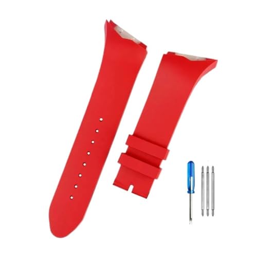 LMPVPDGADZ Passend for Hamilton Adventure Elvis Presley Black Man H24655331 H24615331series Oblique Interface Gummi-Uhrenarmbänder 25 mm(Red-None) von LMPVPDGADZ
