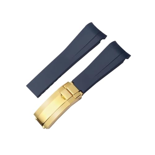 LMPVPDGADZ Passend for Rolex Gummi-Uhrenarmband männlich ditongna Green Water Ghost Diver grünes Silikon-Uhrenarmband 20/21 mm(Blue-gold) von LMPVPDGADZ