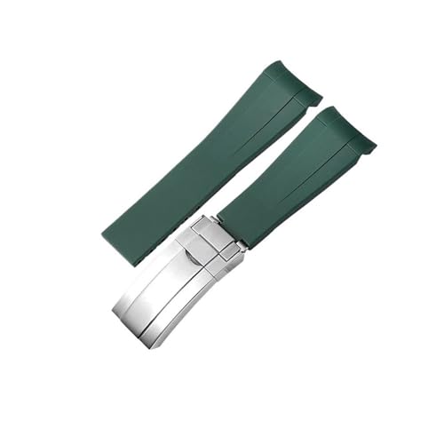 LMPVPDGADZ Passend for Rolex Gummi-Uhrenarmband männlich ditongna Green Water Ghost Diver grünes Silikon-Uhrenarmband 20/21 mm(Green-silver) von LMPVPDGADZ