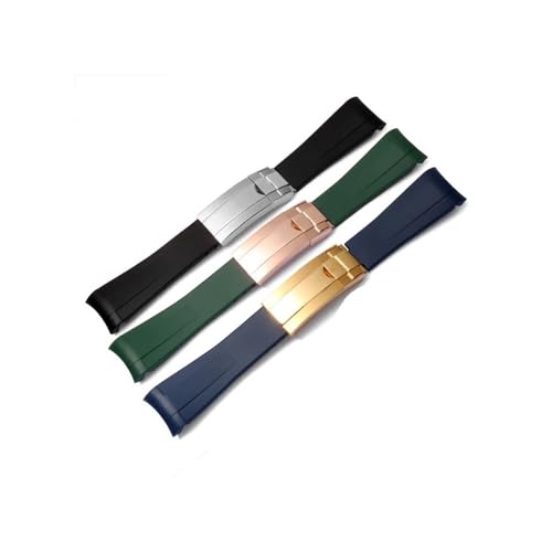LMPVPDGADZ Passend for Rolex Gummi-Uhrenarmband männlich ditongna Green Water Ghost Diver grünes Silikon-Uhrenarmband 20/21 mm(White-Room gold) von LMPVPDGADZ