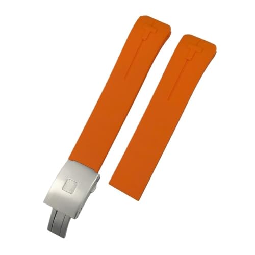 LMPVPDGADZ Passend for Tissot, passend for T-TOUCH T013 T048 T047 T033T04, 21 mm weiches Silikon-Gummi-Uhrenarmband, Sportuhrenarmband, T091, T013420A(Orange Silver) von LMPVPDGADZ