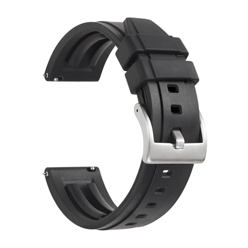 LMPVPDGADZ Premium-Silikon-Uhrenarmband, Schnellverschluss, Gummi-Uhrenarmband, 18 mm, 19 mm, 20 mm, 21 mm, 22 mm, Uhrenarmband, Ersatz-Uhrenarmband(Black,24mm) von LMPVPDGADZ