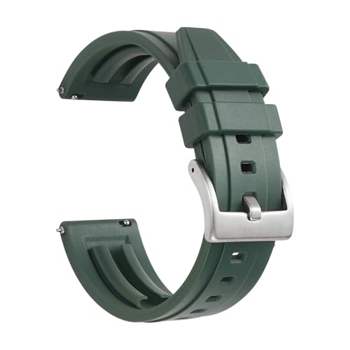 LMPVPDGADZ Premium-Silikon-Uhrenarmband, Schnellverschluss, Gummi-Uhrenarmband, 18 mm, 19 mm, 20 mm, 21 mm, 22 mm, Uhrenarmband, Ersatz-Uhrenarmband(Green,20mm) von LMPVPDGADZ