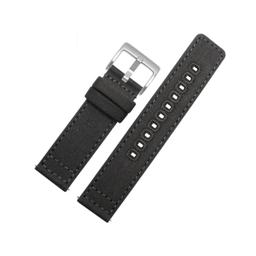 LMPVPDGADZ Schnellverschluss-Uhrenarmband aus Segeltuch, 18 mm, 19 mm, 20 mm, 22 mm, Nylon-Uhrenarmbänder, Ersatzarmband, Handgelenkband, Uhrenzubehör(Gray 1,18mm) von LMPVPDGADZ