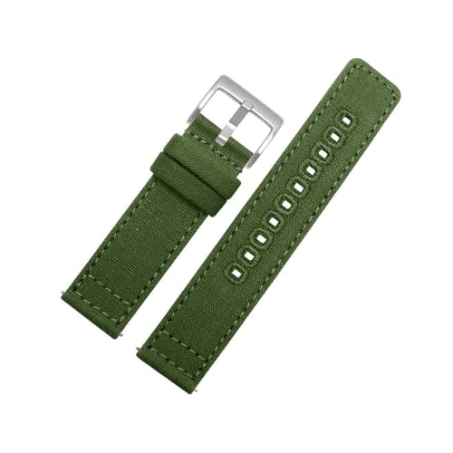 LMPVPDGADZ Schnellverschluss-Uhrenarmband aus Segeltuch, 18 mm, 19 mm, 20 mm, 22 mm, Nylon-Uhrenarmbänder, Ersatzarmband, Handgelenkband, Uhrenzubehör(Green 1,18mm) von LMPVPDGADZ