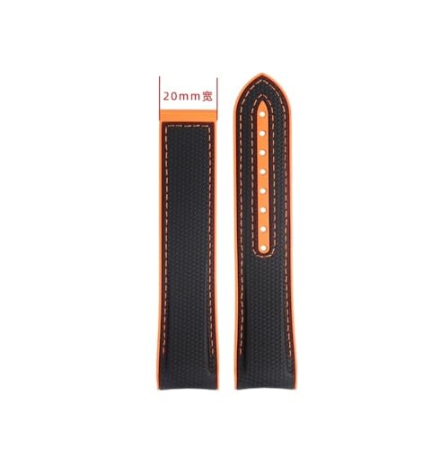 LMPVPDGADZ Silikon-Uhrenarmband passend for Omega Fit for Seamaster 600 Quarter Orange Sport-Gummi-Uhrenarmband 21 mm 22 mm weicher Gürtel for Männer(Black Orange NK,21mm) von LMPVPDGADZ