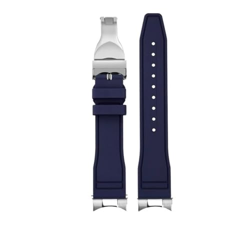 LMPVPDGADZ Silikonarmband mit Anschluss, passend for Tudor M79363/M79360 Fluorkautschuk-Uhrenarmband(BLACK WHITE,21mm) von LMPVPDGADZ