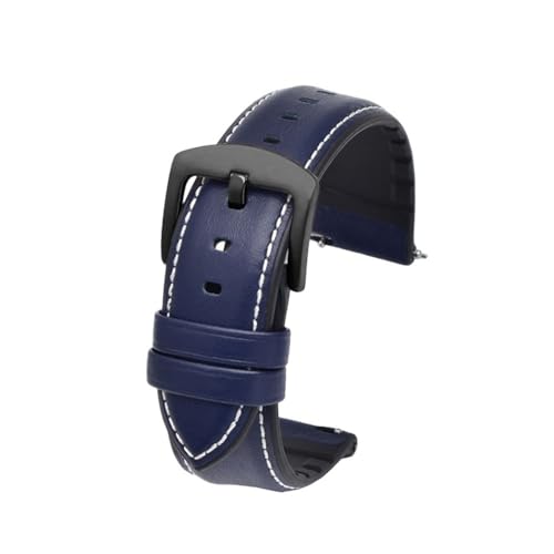 LMPVPDGADZ Silikonarmband passend for Armani Ar1970 2447 2448 60013 60003 Serie Band passend for Huawei Universal-Uhrenzubehör22(Blue white line bk) von LMPVPDGADZ