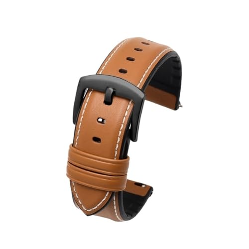 LMPVPDGADZ Silikonarmband passend for Armani Ar1970 2447 2448 60013 60003 Serie Band passend for Huawei Universal-Uhrenzubehör22(Brown white bk) von LMPVPDGADZ