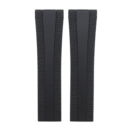 LMPVPDGADZ Silikonarmband passend for Breitling-Uhr mit faltbarem Uhrenzubehör 22-mm-Herrenarmband(Black,22MM_NO BUCKLE) von LMPVPDGADZ