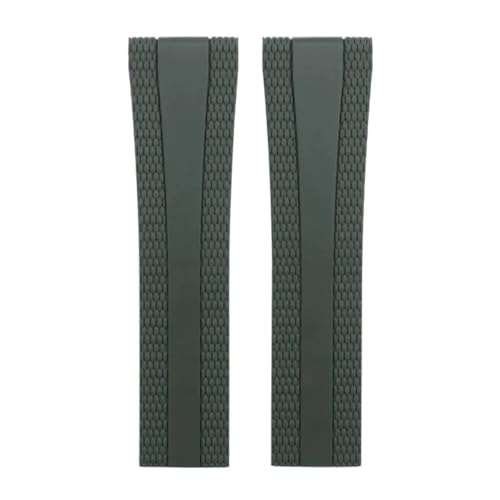 LMPVPDGADZ Silikonarmband passend for Breitling-Uhr mit faltbarem Uhrenzubehör 22-mm-Herrenarmband(Green,22MM_SILVER BUCKLE) von LMPVPDGADZ