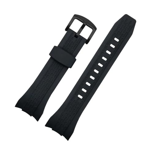 LMPVPDGADZ Silikonkautschuk-Uhrenarmband, 26 mm, hochwertiges, schlichtes Arc-Interface, SCHWARZes Ersatzarmband for Herren, passend for SEIKO, passend for VELATURA SRH SPC007(B Black-B pin) von LMPVPDGADZ