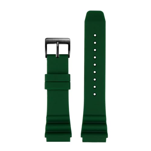 LMPVPDGADZ Silikonkautschuk-Uhrenarmband 20 22 mm Hi-Q Soft Schwarz Blau Orange Rot Herrenarmband Armband passend for CASIO MDV-106 MTP-VD01(Green-B pin,20mm) von LMPVPDGADZ