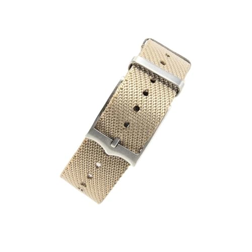 LMPVPDGADZ Strapazierfähige Nylon-Uhrenarmbänder, passend for Tudor Biwan-Serie, kleine rote Blume, passend for Omega, passend for Rolex, Canvas-Jacquard-Strickuhr-Zubehör, 20–22 mm(Khaki-Steel,22mm) von LMPVPDGADZ