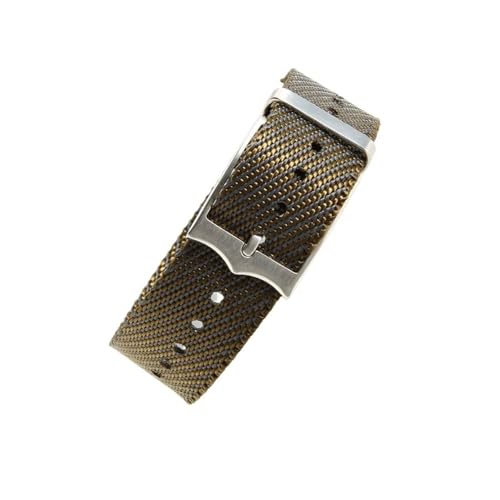 LMPVPDGADZ Strapazierfähige Nylon-Uhrenarmbänder, passend for Tudor Biwan-Serie, kleine rote Blume, passend for Omega, passend for Rolex, Canvas-Jacquard-Strickuhr-Zubehör, 20–22 mm(Twil green-Steel,2 von LMPVPDGADZ