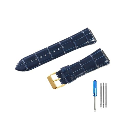 LMPVPDGADZ Verschleißfeste und langlebige Lederuhrenarmbänder, passend for Guess W0400G2 W0040G7/W0247G4 Uhrenarmband 22 mm(Blue-GD-K1) von LMPVPDGADZ