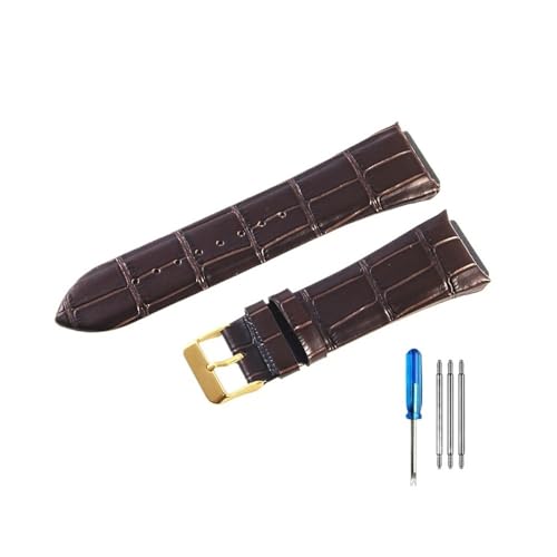 LMPVPDGADZ Verschleißfeste und langlebige Lederuhrenarmbänder, passend for Guess W0400G2 W0040G7/W0247G4 Uhrenarmband 22 mm(Coffee-GD-K1) von LMPVPDGADZ