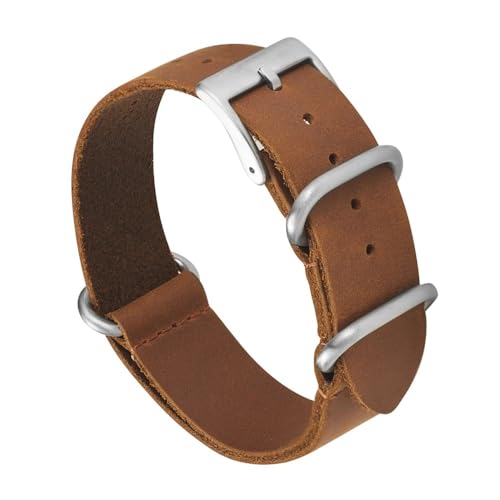 LMPVPDGADZ Vintage Leder Uhrenarmband 20mm 22mm handgefertigtes Leder Uhrenarmband Ersatz passend for Herren Damen Uhrenzubehör(Brown 2,22mm) von LMPVPDGADZ