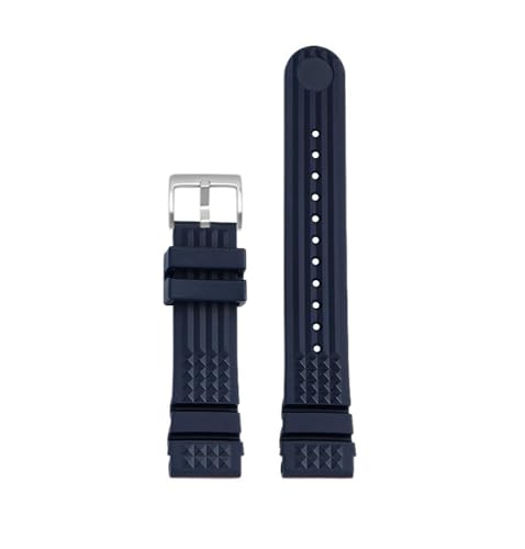LMPVPDGADZ Waffelarmband passend for Seiko PROSPEX SKX007 Water Ghost 20mm 22mm Abalone Small MM Silikon Herren Diver Sport Gummi Uhrenarmband(A Blue-silver,Width 20mm) von LMPVPDGADZ
