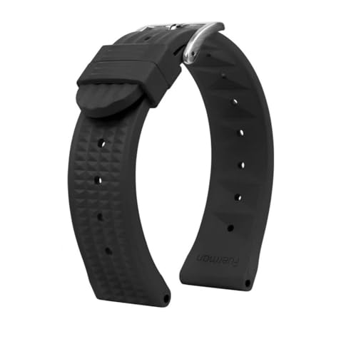 LMPVPDGADZ Waffelarmband passend for Seiko PROSPEX SKX007 Water Ghost 20mm 22mm Abalone Small MM Silikon Herren Diver Sport Gummi Uhrenarmband(B Black-silver,Width 20mm) von LMPVPDGADZ
