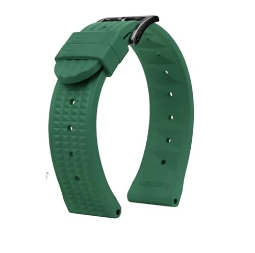 LMPVPDGADZ Waffelarmband passend for Seiko PROSPEX SKX007 Water Ghost 20mm 22mm Abalone Small MM Silikon Herren Diver Sport Gummi Uhrenarmband(B green-Black,Width 22mm) von LMPVPDGADZ