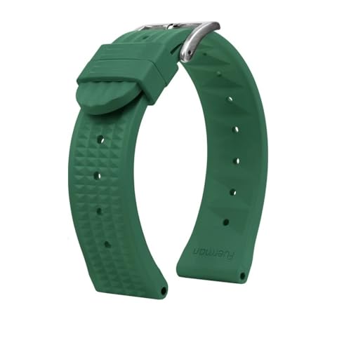 LMPVPDGADZ Waffelarmband passend for Seiko PROSPEX SKX007 Water Ghost 20mm 22mm Abalone Small MM Silikon Herren Diver Sport Gummi Uhrenarmband(B green-silver,Width 22mm) von LMPVPDGADZ