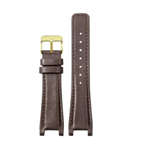LMPVPDGADZ Zierliches Armband mit konkaver Schnittstelle, passend for GC, passend for Gucci YA1332, YA1333, YA1335, Armbandmaterial 16 x 10, 20 x 12, 22 x 14(Brown-GD-K1,16x10mm) von LMPVPDGADZ