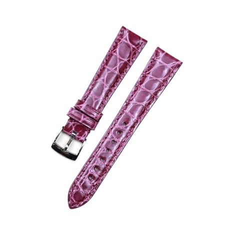 LMPVPDGADZ Zubehör Leder Passend for Zenith ELITE Uhrenarmband 17 mm Lila Schwarz Grau(Purple round texture) von LMPVPDGADZ