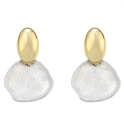14 Karat vergoldete Muschel-Ohrringe für Frauen – leichte, hypoallergene Tropfenohrringe von LMQLMK
