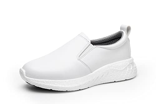 LMQLZHYC Rutschfeste Arbeitsschuhe für Damen, Lebensmittelservice, geeignet für Restaurant, Crew, Stillschuh, Weiss/opulenter Garten, 37.5 EU von LMQLZHYC