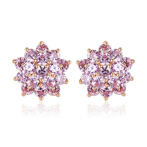 100% rosa Sapphire Edelstein -Blumenohrringe Ohrstifte Hochzeit feiner Schmuck Geschenk von LMRJHAZ