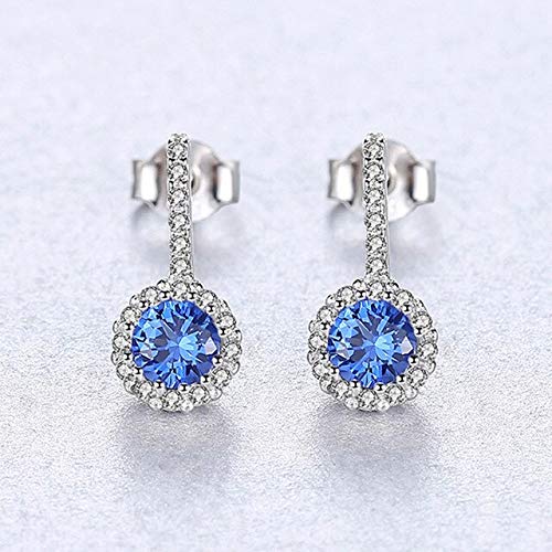 925 Runde Sapphire Brilliant Ohrringe für Frauen elegante 3 Farben Geburtsstein Engagement Ohrringe 925 Runde Sapphire Brilliant Ohrringe für Frauen elegante 3 Farben Geburtsstein Engagement Ohrringe von LMRJHAZ