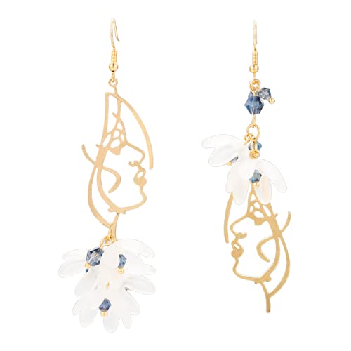 Asymmetrische Kristallblume Quasten Long Ohrring - Bohemian Big Hang Hakenstud Ethnic Vintage Persönlichkeit Ohrring für Geburtstag Hochzeitsfeier Mädchen Schmuck Geschenk Ui von LMRJHAZ